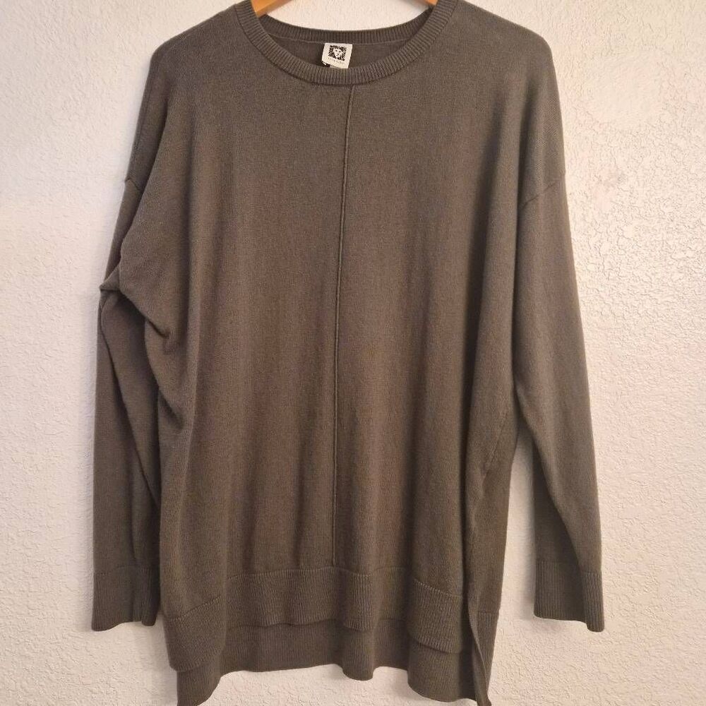 Anne Klein Forest Hunter Green Sweater w/ Gold Buttons: Soft Comfy Flattering
